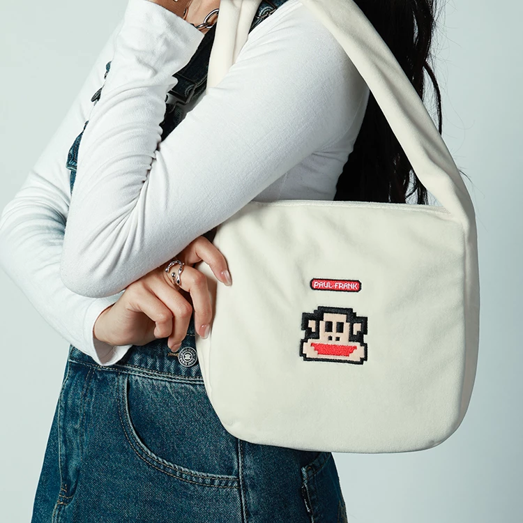 【Paul Frank】像素大嘴猴絨布單肩包