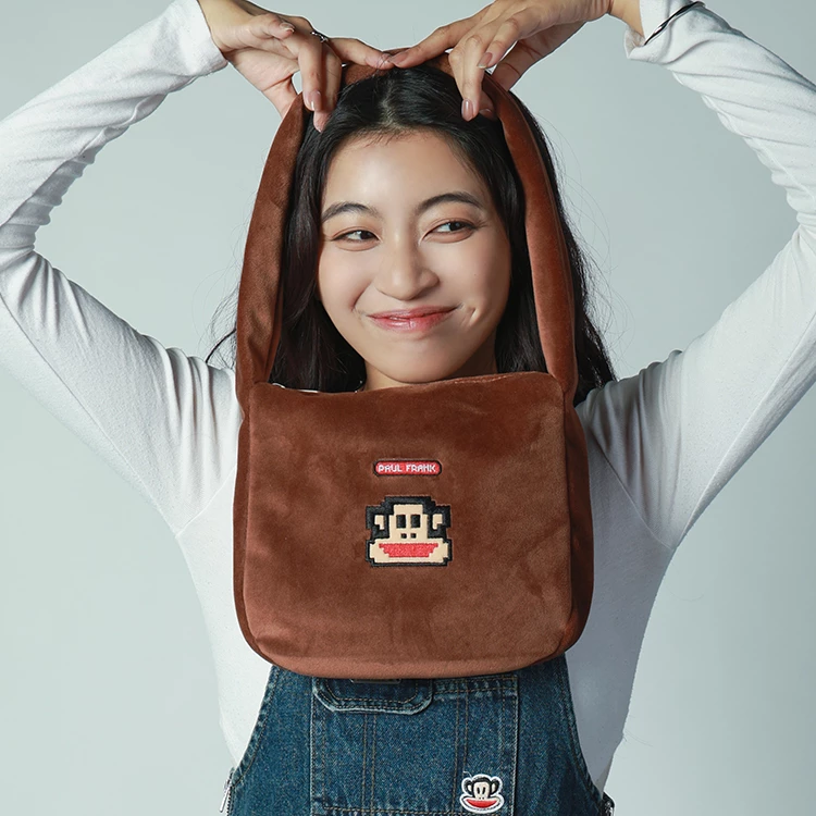 【Paul Frank】像素大嘴猴絨布單肩包