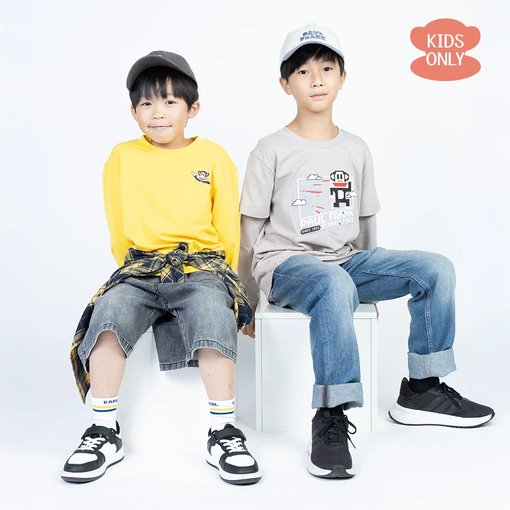 【Paul Frank】中性童假兩件圓領T